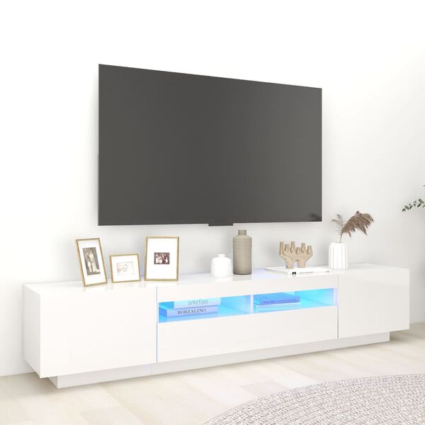 vidaXL TV Cabinet High gloss white Engineered wood Large TV Cabinet