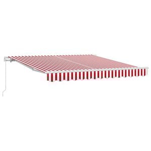 vidaXL Retractable Awning Manual Red and White 137.80 x 98.43 in