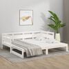 vidaXL Pull-out Day Bed White Solid pine wood 2x