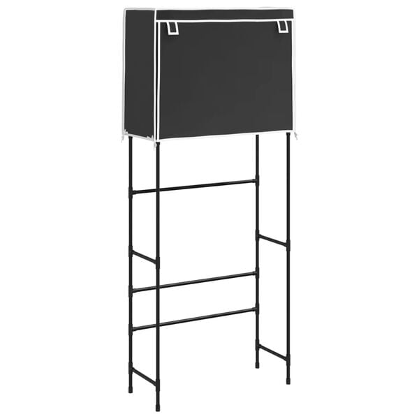 vidaXL Storage Rack Black Iron, non-woven fabric (100% polyester)