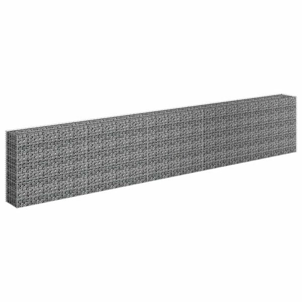 vidaXL Gabion Raised Bed Silver Galvanized Steel 177.2 x 11.8 x 35.4 in