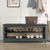 vidaXL Shoe Bench Grey Solid pine wood Large Shoe Bench Rectangular
