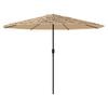 vidaXL Garden Parasol Brown 100% Polyester, Powder-Coated Steel, Straw