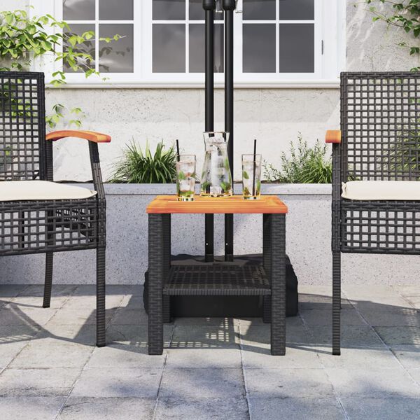 vidaXL Garden Table Black and Brown
