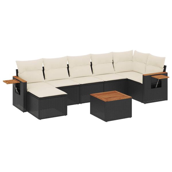 vidaXL Garden Sofa Set Black