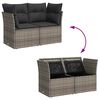 vidaXL Garden Sofa Grey PE Rattan, Powder-Coated Steel, Polyester 2-Seater