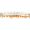 vidaXL Patio Sofa Set Cream white cushions, natural acacia wood