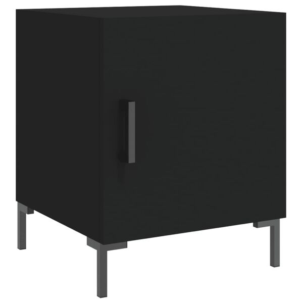vidaXL Bedside Cabinet Black Engineered wood, iron 15.7 x 15.7 x 19.7 in