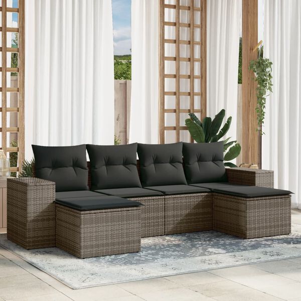 vidaXL Garden Sofa Set Grey