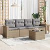 vidaXL Garden Sofa Set Beige PE rattan Medium Modular Garden Sofa Set