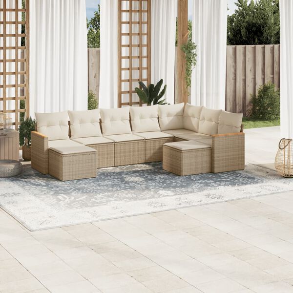 vidaXL Garden Sofa Set Beige, Cream White