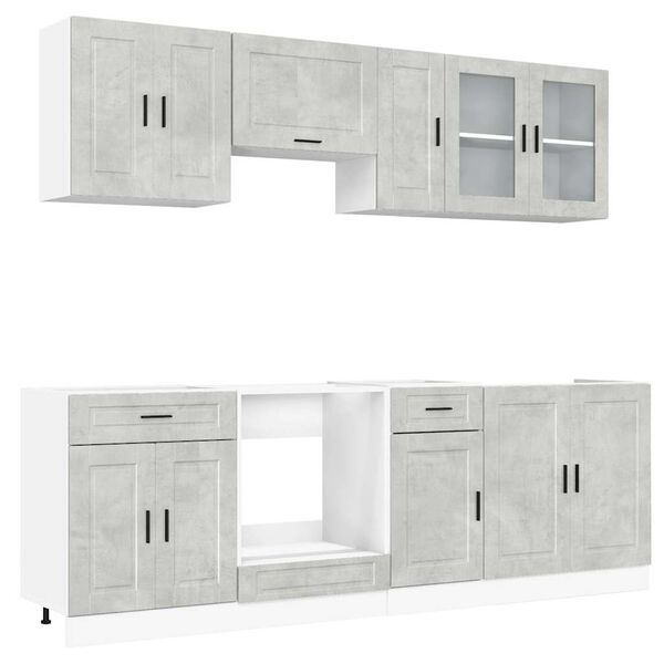 vidaXL Kitchen Cabinet Set Concrete Grey Engineered wood Large