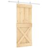 vidaXL Sliding Door with Hardware Set 33.5x82.7" Solid Wood Pine