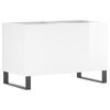 vidaXL Record Cabinet Glossy White Engineered wood, Iron Medium