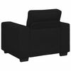 vidaXL Sofa Set Black Polyester, metal, plywood, solid wood 3-piece set