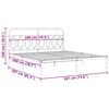 vidaXL Bed Frame White Steel Super King Bed Frame Rectangular Modern