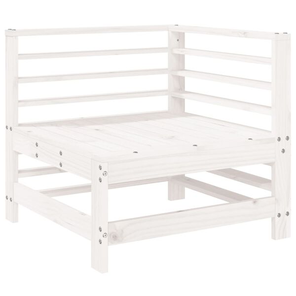 vidaXL Garden Lounge Set White Solid pine wood Large Modular