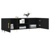 vidaXL TV Cabinet with Shelf with Storage with Door Black Medium Engineered wood, Iron