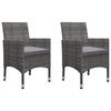 vidaXL Dining Set Grey Solid Acacia Wood, PE Rattan, Powder-Coated Steel