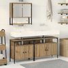 vidaXL Bathroom Furniture Set with Shelf 3 pcs Brown Engineered wood