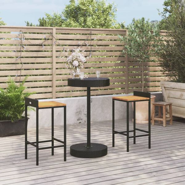 vidaXL Garden Bar Set Black