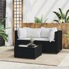 vidaXL Patio Lounge Set Black and White Poly Rattan