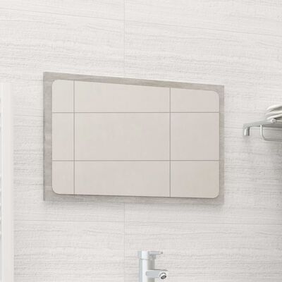 vidaXL Bathroom Mirror Concrete Gray 23.6"x0.6"x14.6" Engineered Wood