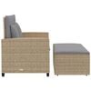 vidaXL Patio Sofa Beige PE rattan, powder-coated steel, polyester 2-seater