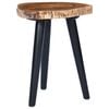 vidaXL Coffee Table Natural and Black Solid Teak Wood Small