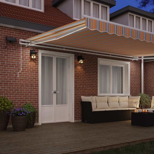 vidaXL Retractable Awning Multicolour 196.85" x 118.11