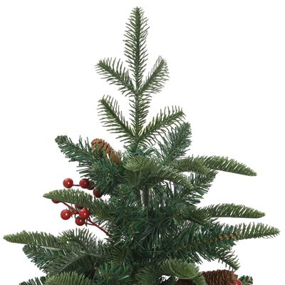 vidaXL Artificial Hinged Christmas Tree with Cones and Berries 82.7"