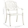 vidaXL Garden Chair Set of 2 White Cast Aluminum Standard Durable