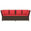 vidaXL Patio Sofa Brown and Red