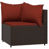 vidaXL Patio Lounge Set Brown PE rattan, powder-coated steel, tempered glass