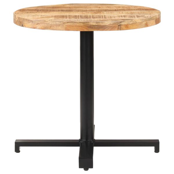 vidaXL Bistro Table Brown, Black Rough Mango Wood, Iron Medium Durable