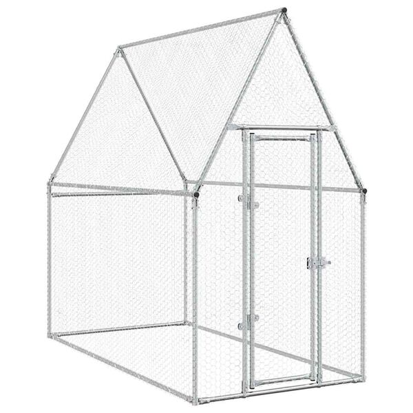 vidaXL Chicken Cage Silver Galvanized steel 78.7 x 39.4 x 74.8 in
