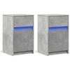 vidaXL Bedside Cabinet Set of 2 Concrete Grey Engineered wood Medium