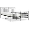 vidaXL Bed Frame Black Powder-coated steel Double Bed Frame