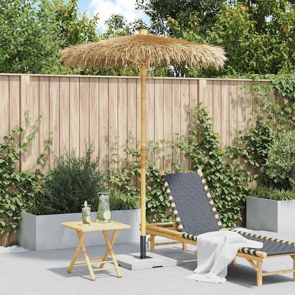 vidaXL Tiki Umbrella Natural Bamboo, Banana Leaf 59.1 in diameter