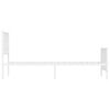 vidaXL Bed Frame White Steel Twin Bed Frame Rectangular Minimalist