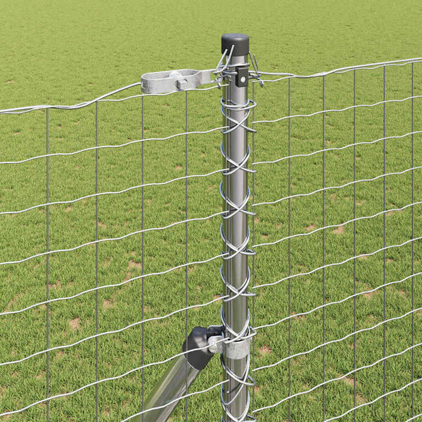 vidaXL Fence Post Other 52 pcs Grey 1.26 x 1.26 x 82.68 in Steel