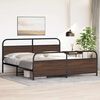 vidaXL Bed Frame Brown Oak Steel King Size Bed Frame Rectangular