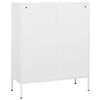 vidaXL Storage Cabinet White Steel 31.5 x 13.8 x 40.0 in