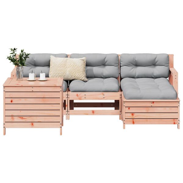vidaXL Garden Sofa Set Reddish-brown Solid Douglas Fir Wood Large