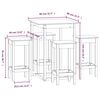 vidaXL Bar Set Natural Wood Solid Pine Wood Compact Seats Many Bar Set