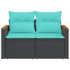 vidaXL Garden Sofa Black, Blue