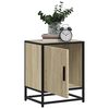 vidaXL Bedside Cabinet Sonoma Oak Engineered Wood, Metal Standard