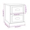 vidaXL Bedside Cabinet Set of 2 High gloss white Engineered wood Small