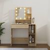 vidaXL Dressing Table Sonoma oak Engineered wood, acrylic Dressing Table