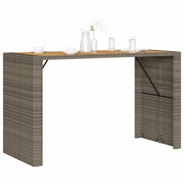 vidaXL Garden Bar Table Grey